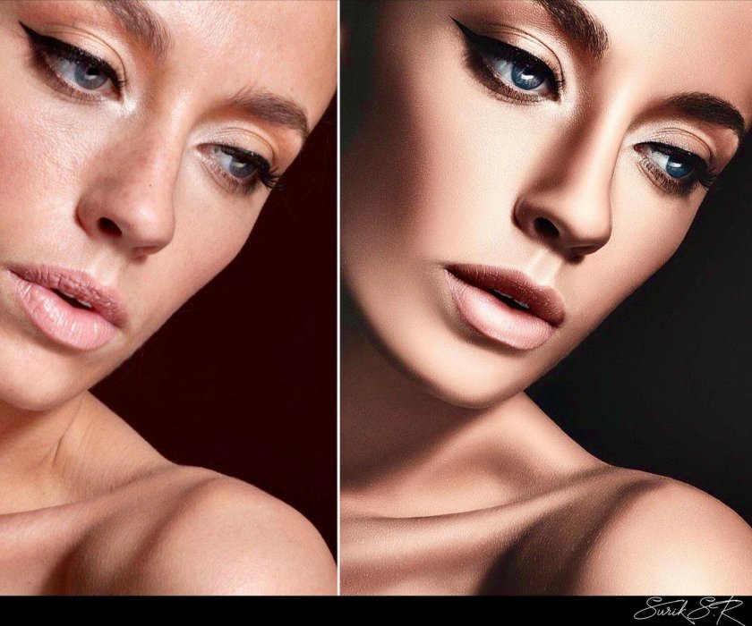 Лицо до ретуши