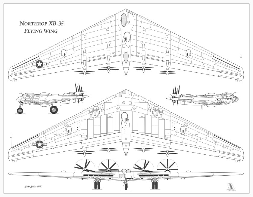 Northrop XB-35 схема