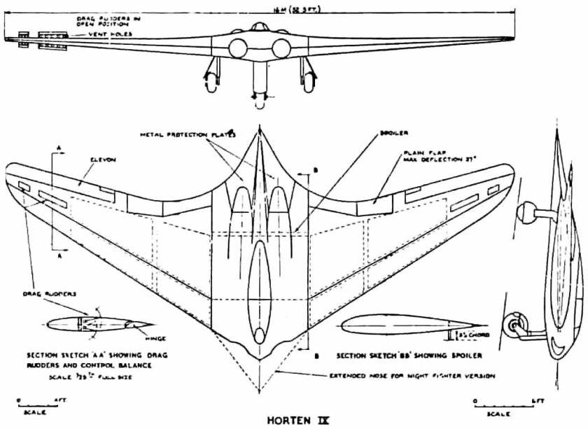 Horten ho 229 чертежи