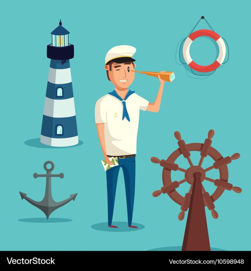 Капитан за штурвалом корабля