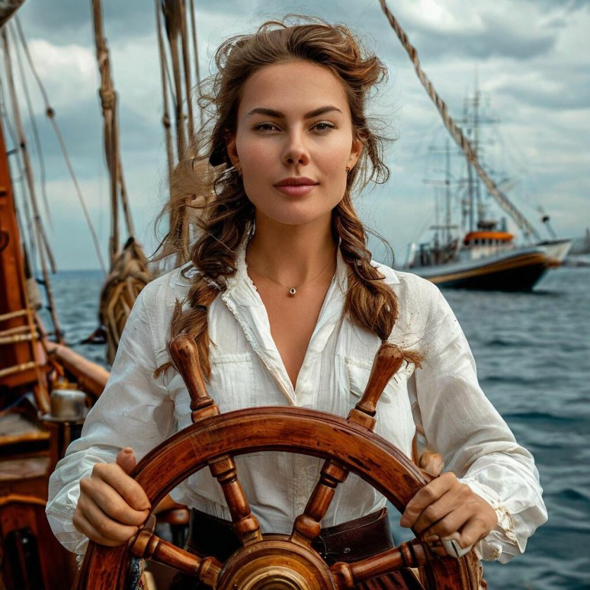 Женщина капитан корабля