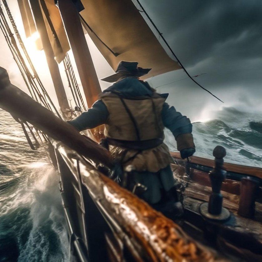 Корабль в шторм