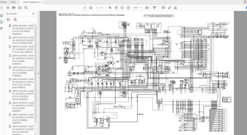 Экскаватор Хитачи ZX 200 электросхема