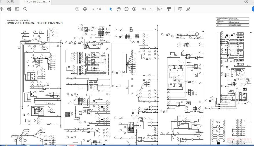 Хитачи 180 колесный электросхема