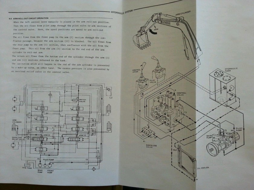 Схема гидравлики экскаватора Хитачи 330