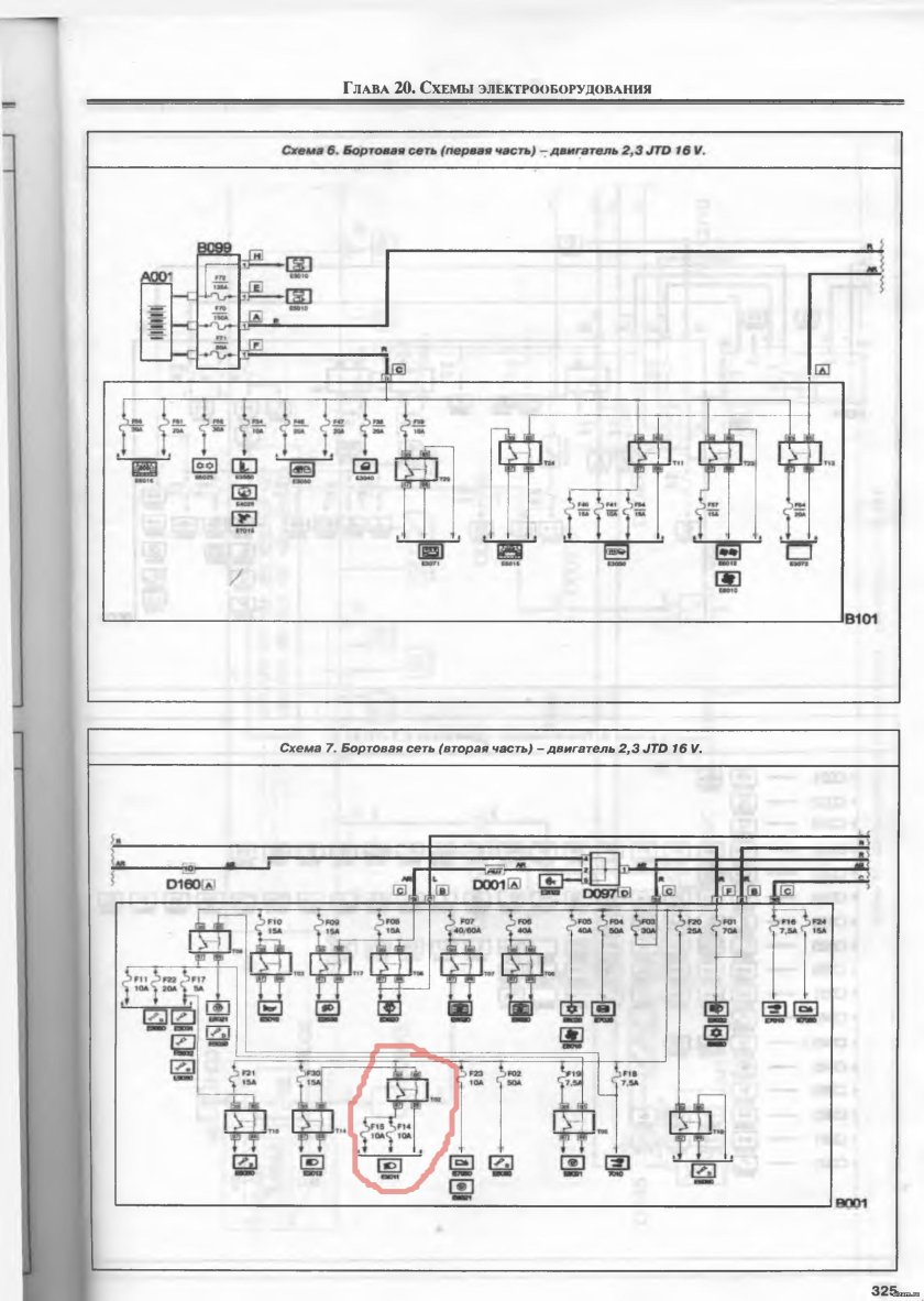Схема электрооборудования Фиат Дукато 244 Елабуга