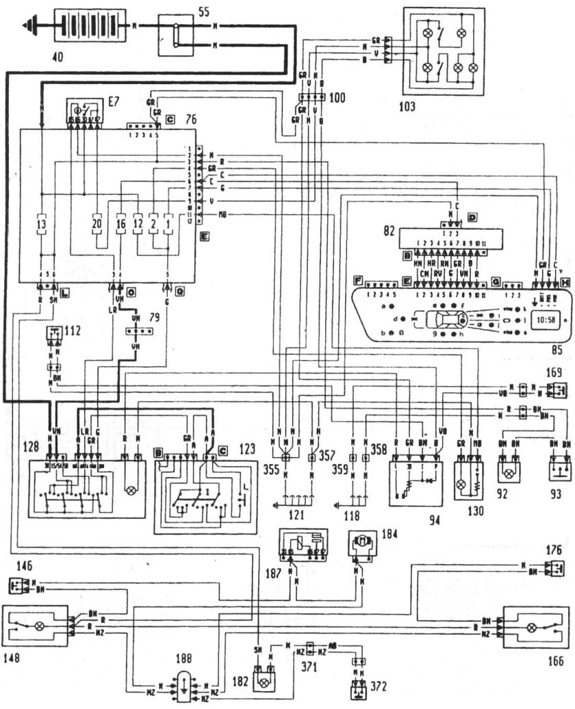 Схема электрооборудования Фиат типо