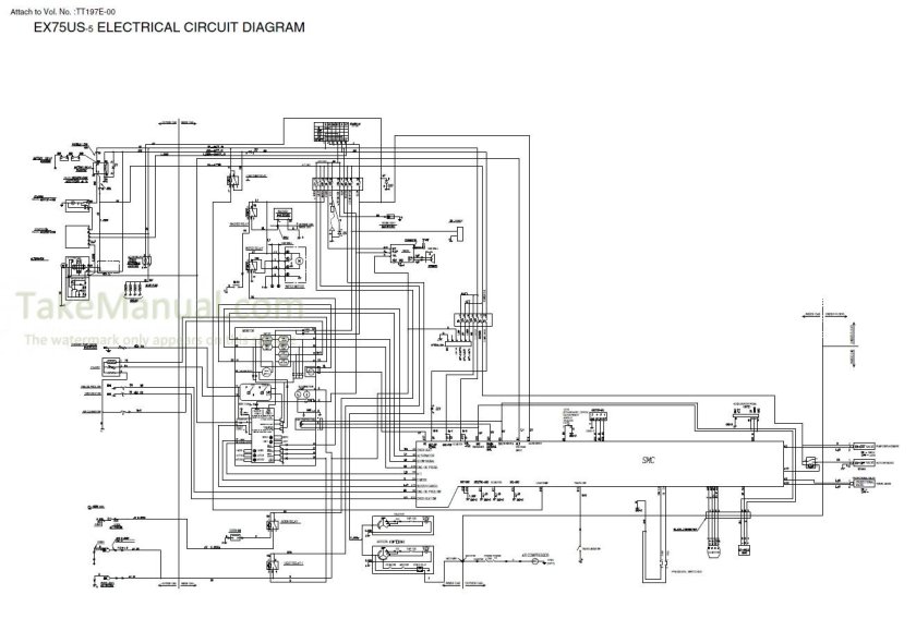 Схема электрооборудования экскаватора хитачи 200