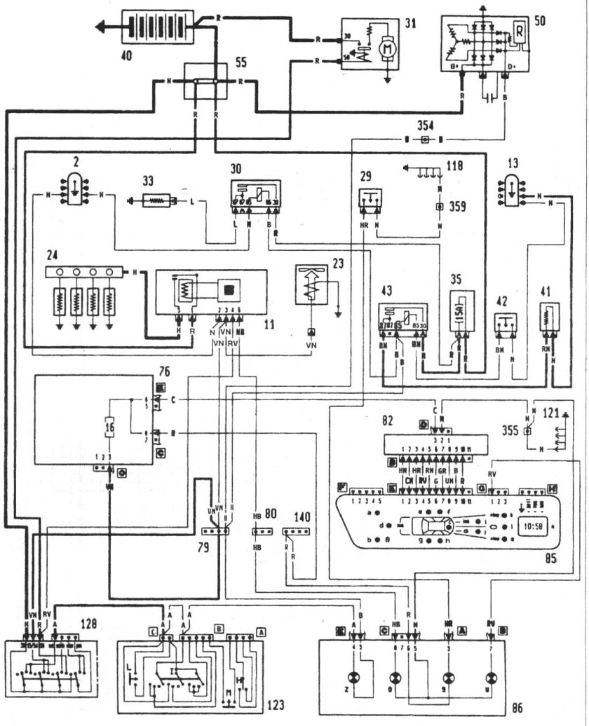 Электрические схемы автомобиля Fiat Ducato 1992 год