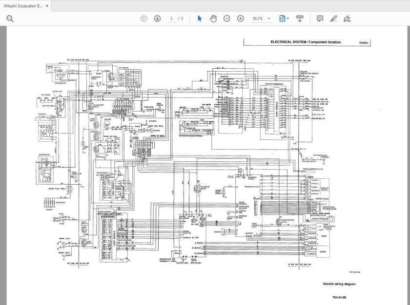Hitachi 200 экскаватор схема
