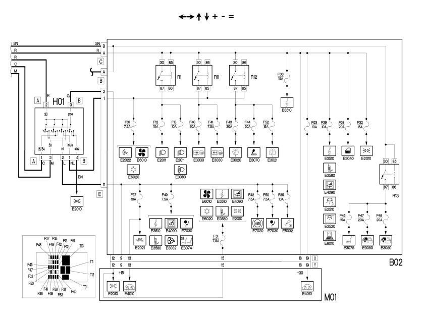 Схема электрооборудования Фиат Добло 1.4