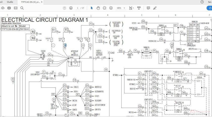 Погрузчик Хитачи zw220 электрическая схема