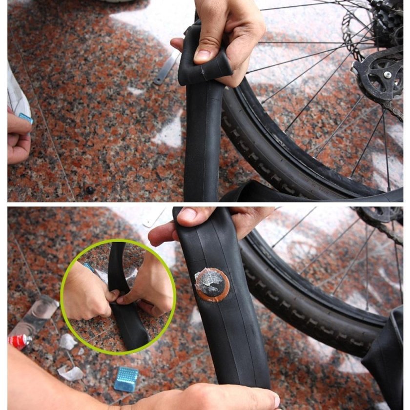 Заклейка покрышки велосипеда