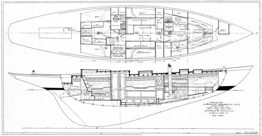 Теоретический чертеж яхты Колина Арчера