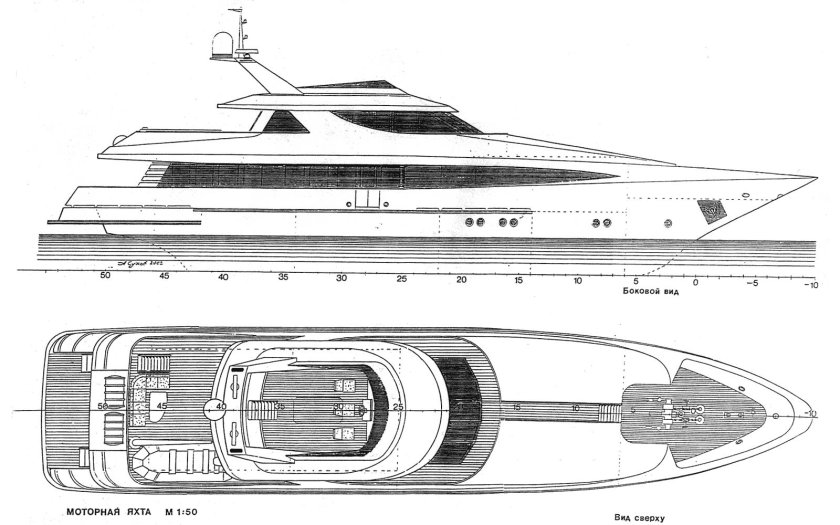 Моторная суперяхта ОККО чертежи