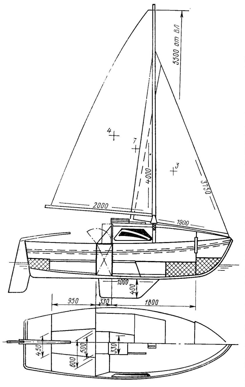 Мини-яхта из гребной лодки «Пелла»