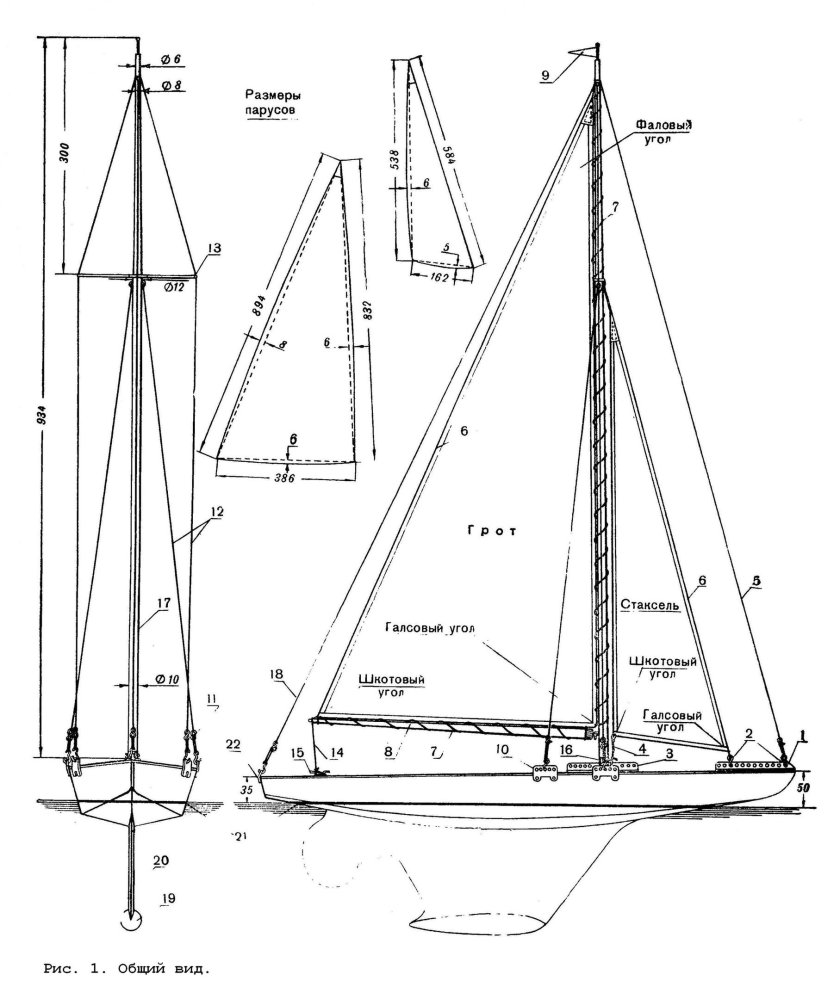 Парусная яхта tetis чертежи