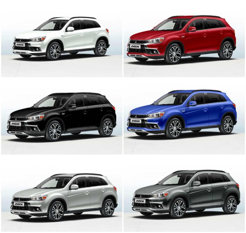 Mitsubishi ASX цвета кузова
