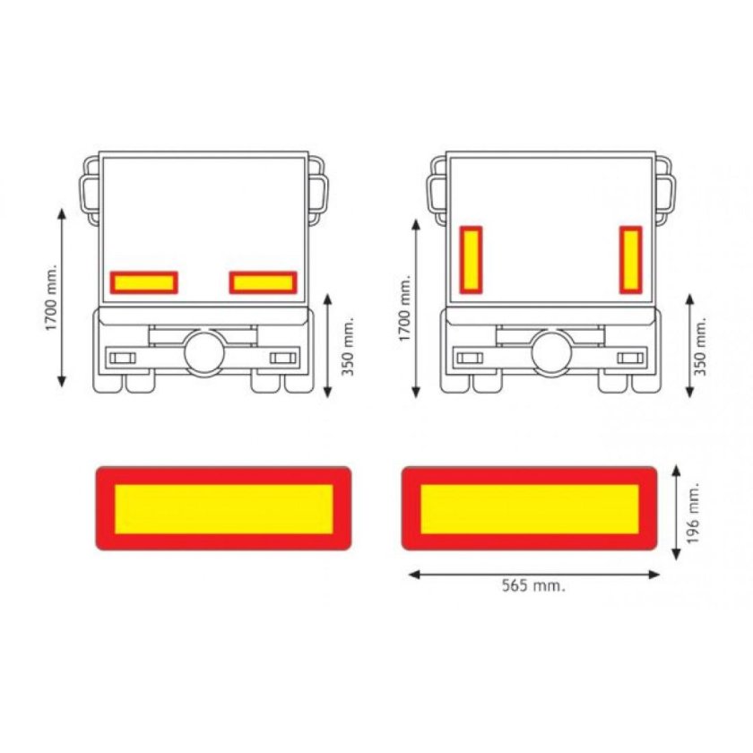 Задние опознавательные знаки для грузовиков, RF 70.01