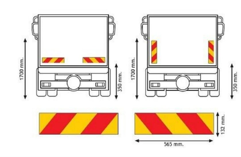 Опознавательные знаки на фурах сзади