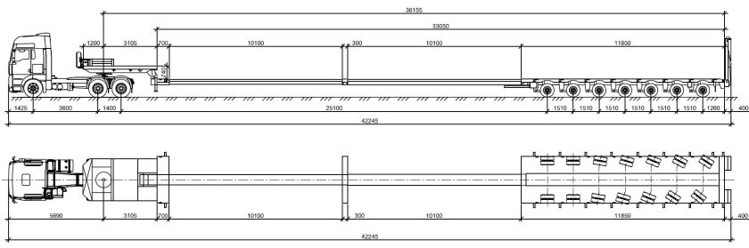 Низкорамный трал габариты
