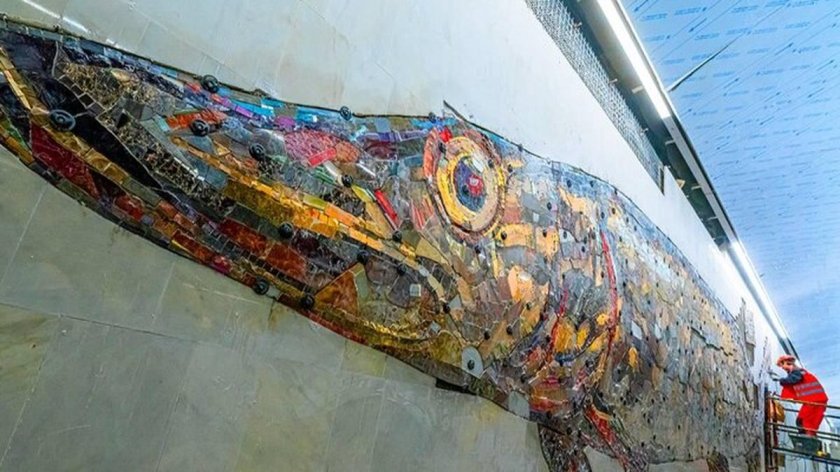 Станция Нагатинский Затон мозаика