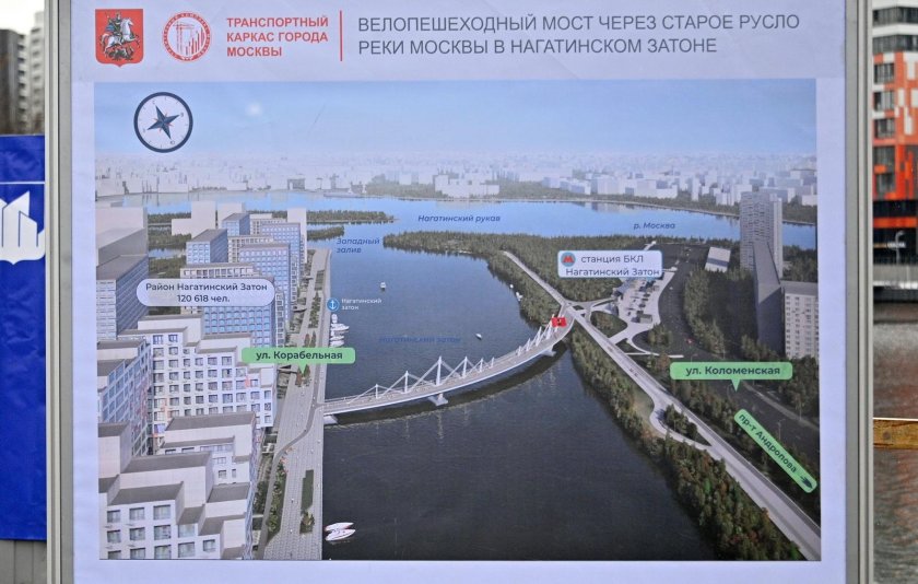 Мост через Нагатинский Затон схема