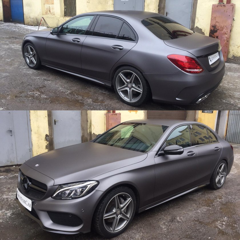 Мерседес w205 серый матовый