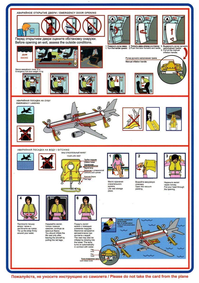 Инструкция по безопасности из самолета