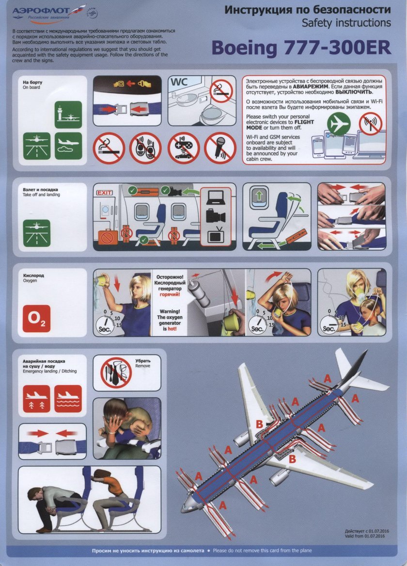 Инструкция по безопасности Аэрофлот 777