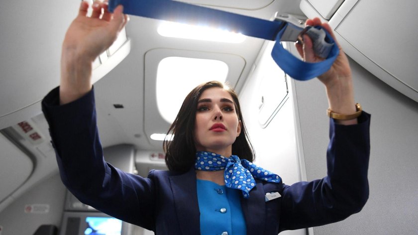 Стюардесса в самолете