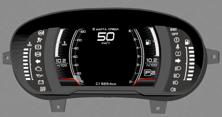 Цифровая панель приборов Лада Гранта FL