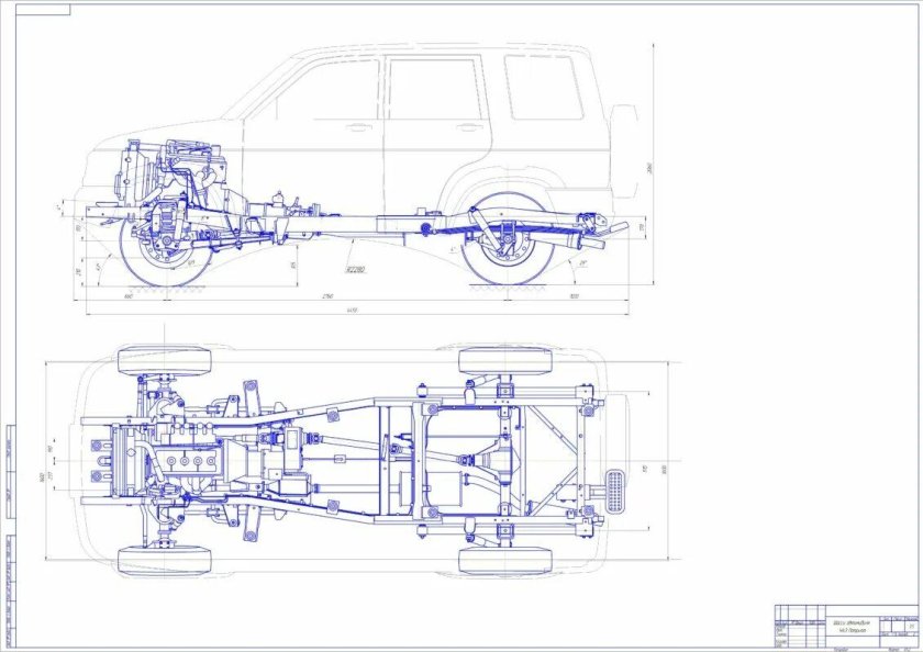 УАЗ Патриот шасси чертеж
