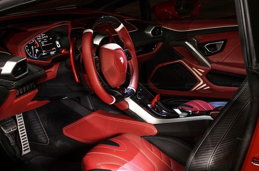 Ламборгини Хуракан красный салон