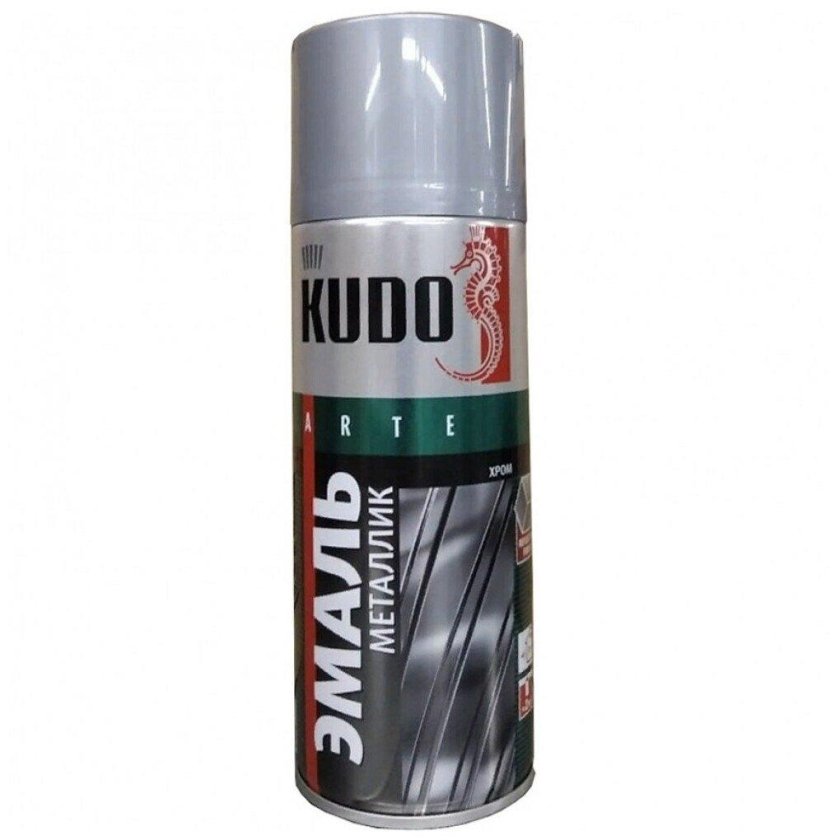 Краска хром зеркальный аэрозоль 520мл Kudo ku1033