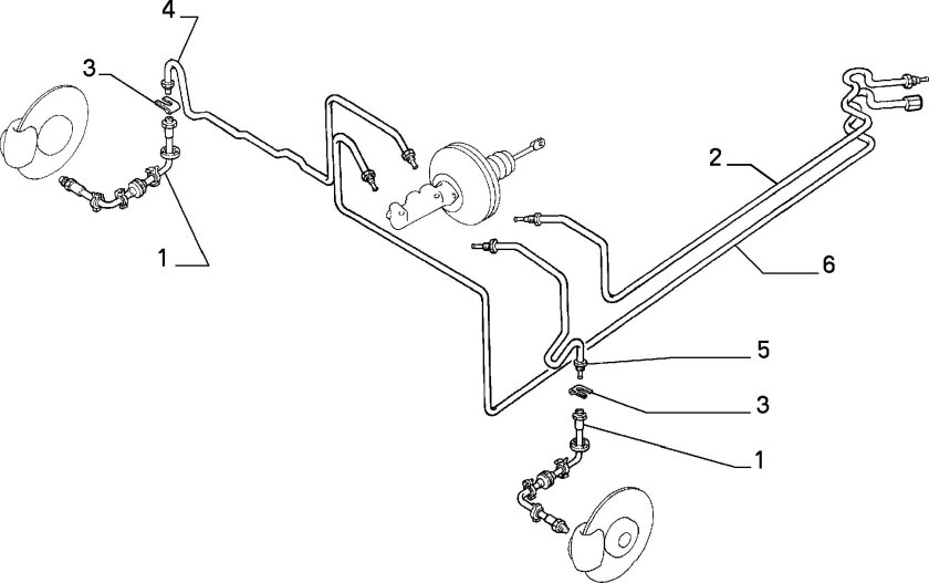 Фиат Альбеа схема тормозных трубок
