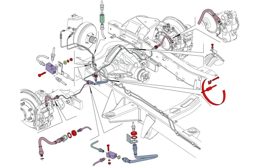 Схема тормозной системы УАЗ Патриот без АБС