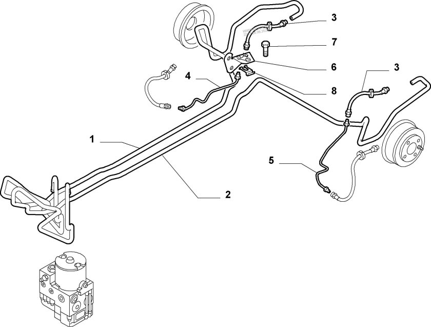 Фиат Альбеа схема тормозных трубок