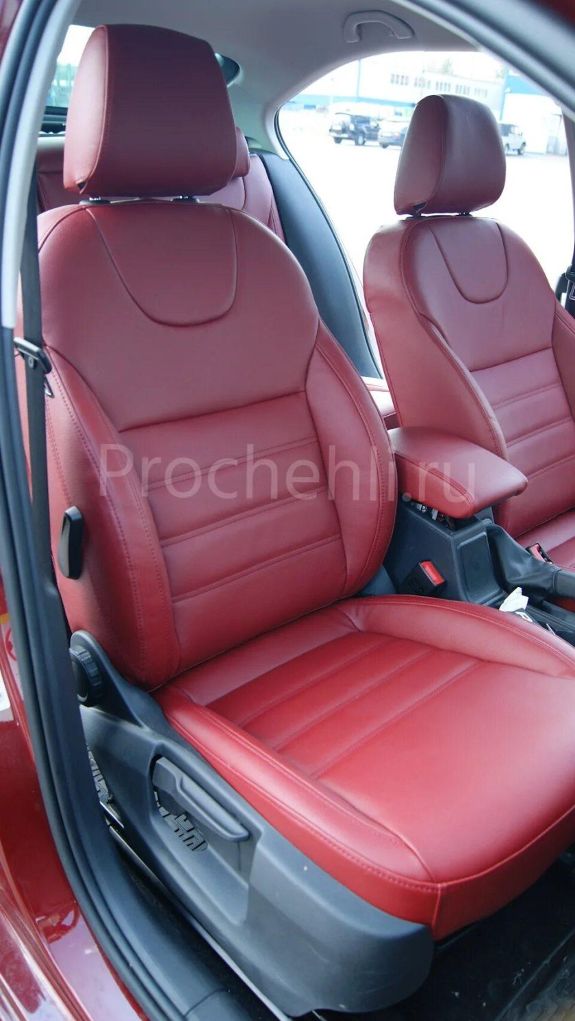 Чехлы на Шкода Октавия а7 красные
