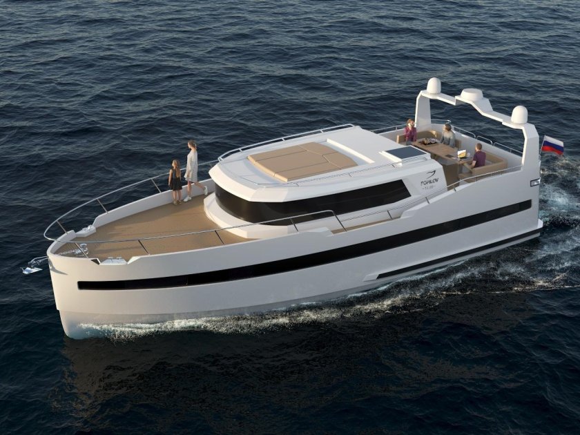 Стальная моторная яхта Popilov 14.99