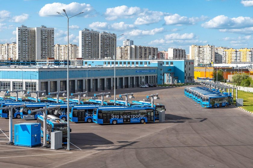 Парк электробусов в Митино