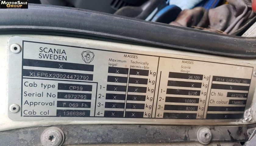 Вин номер на Скания 4 r124
