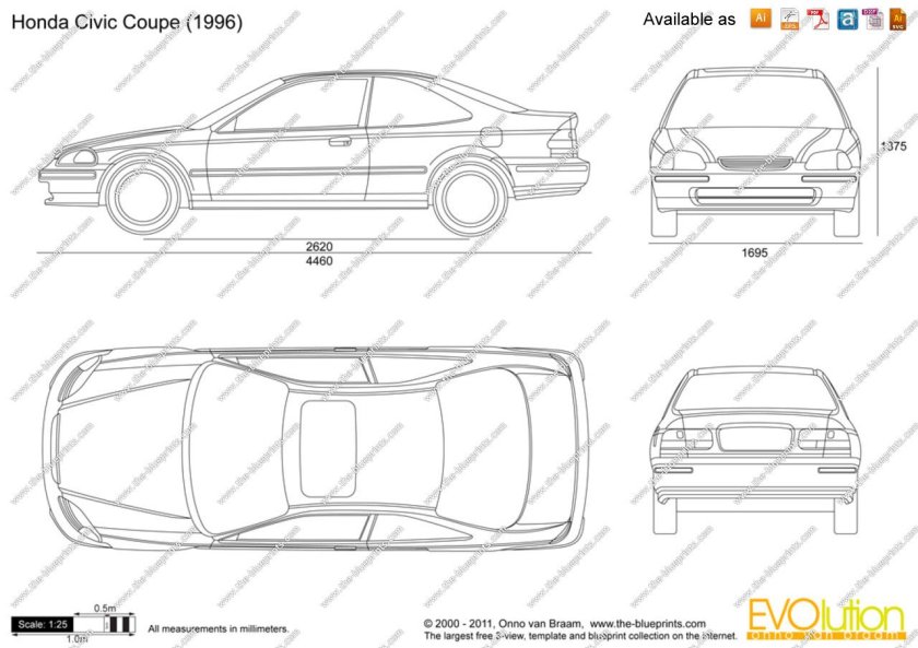 Honda Civic 1996 Blueprint