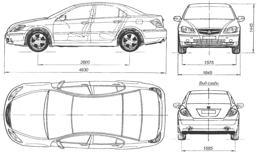 Honda Legend чертеж