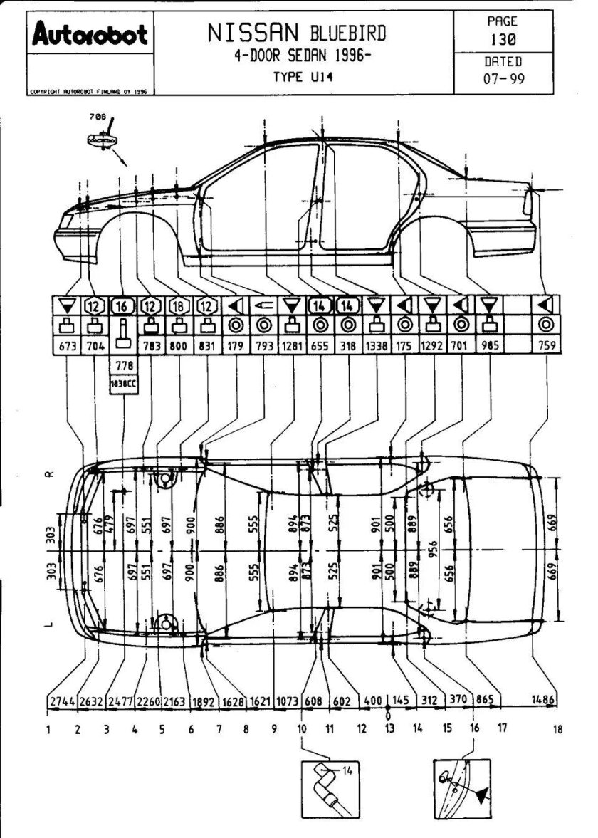 Honda Accord cf4 геометрия кузова