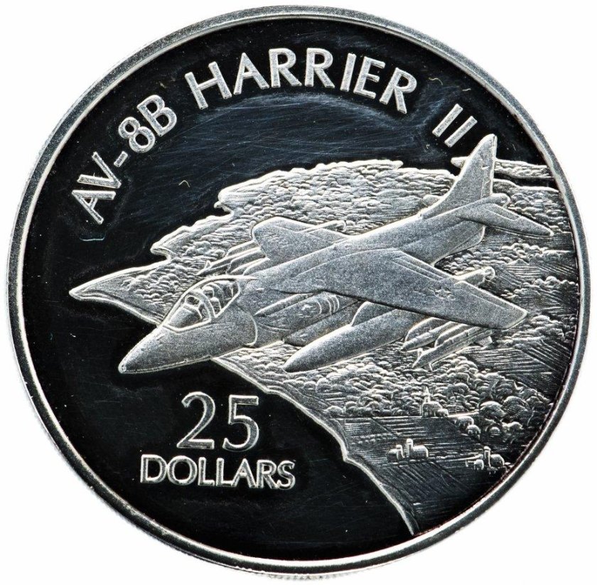 25 Долларов монета 2003 Соломоновы острова самолет