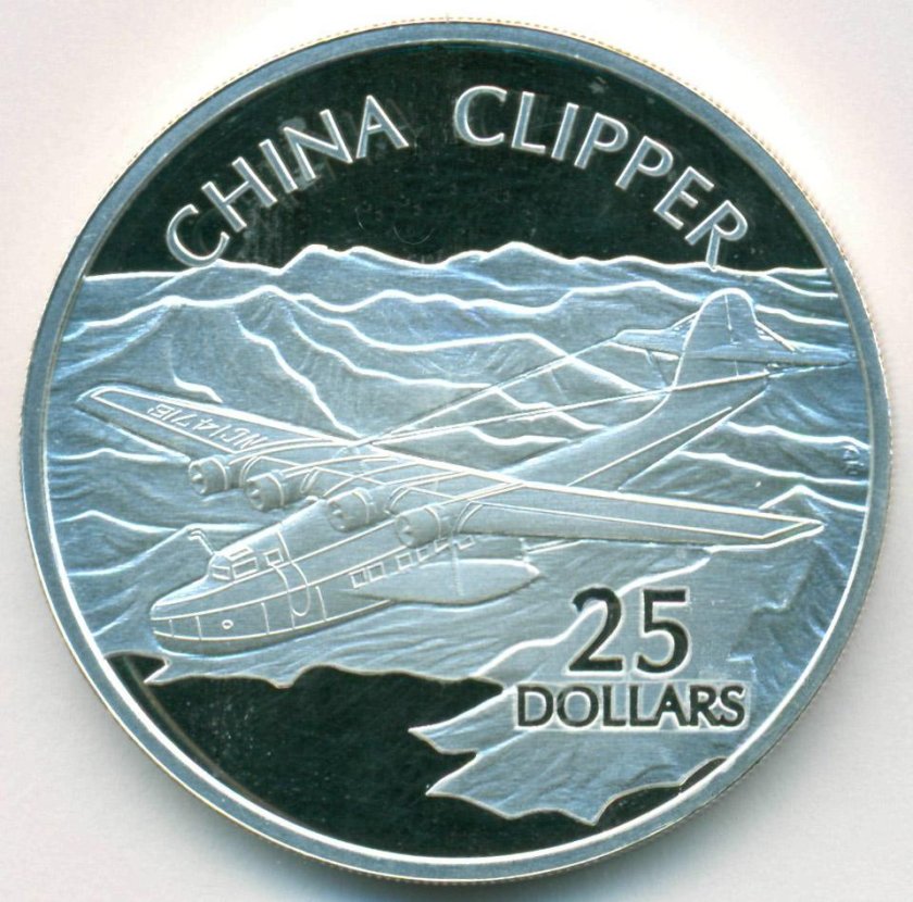 25 Долларов монета 2003 Соломоновы острова самолет