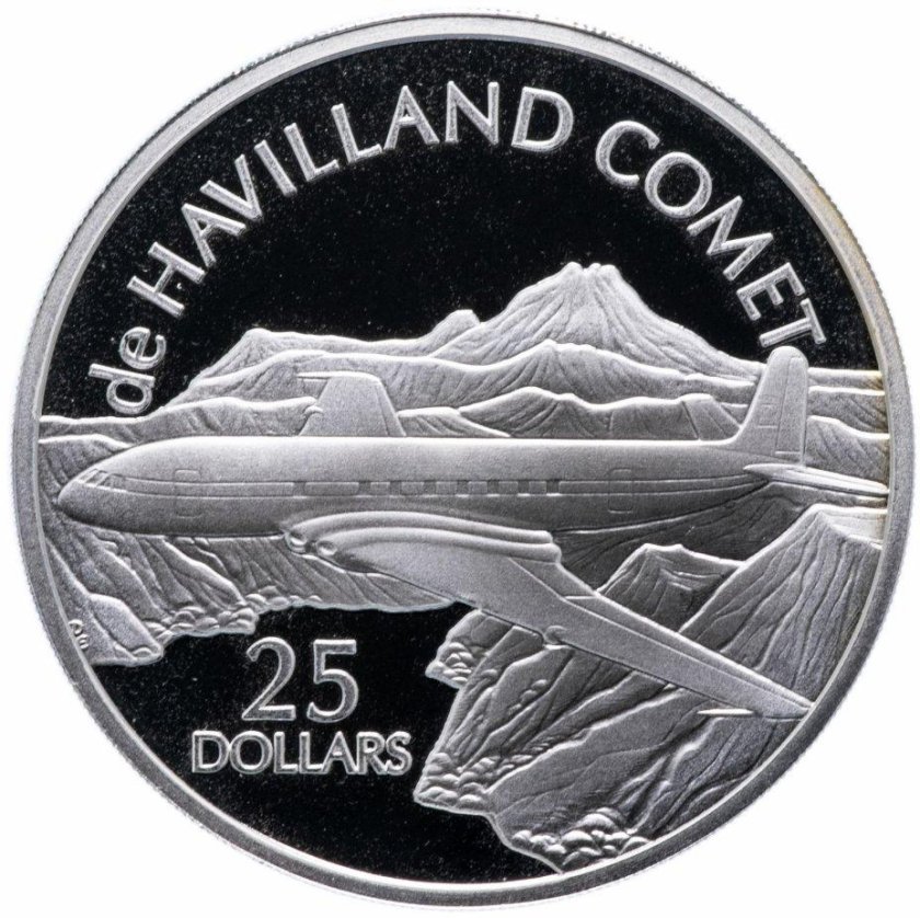 25 Долларов монета 2003 Соломоновы острова самолет