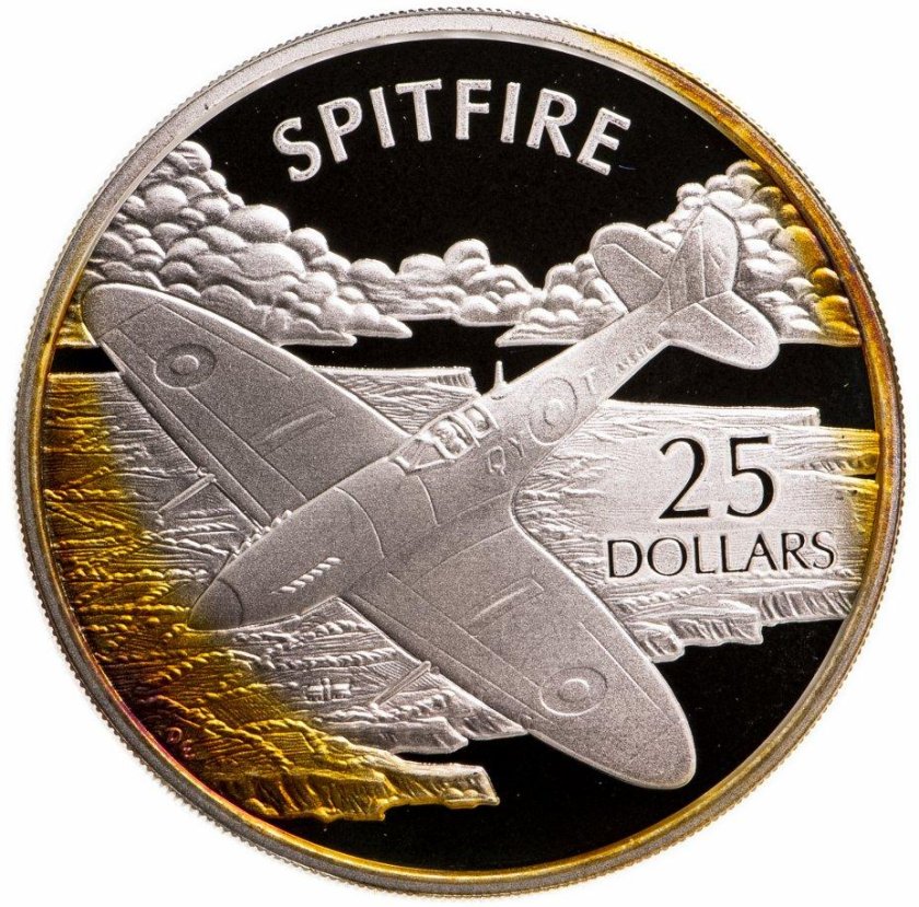25 Долларов монета 2003 Соломоновы острова самолет