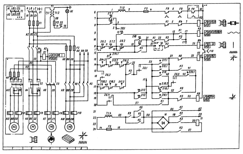 Фрезерный станок 6т82ш схема электрическая принципиальная